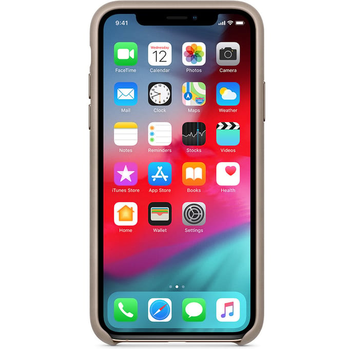 Leather Backcover voor de Apple iPhone Xs Max - Taupe