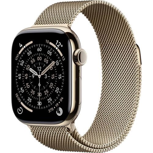 Apple Watch 11 - Wifi + 5G - 42mm - Gold Titanium Case with Gold Milanese Loop