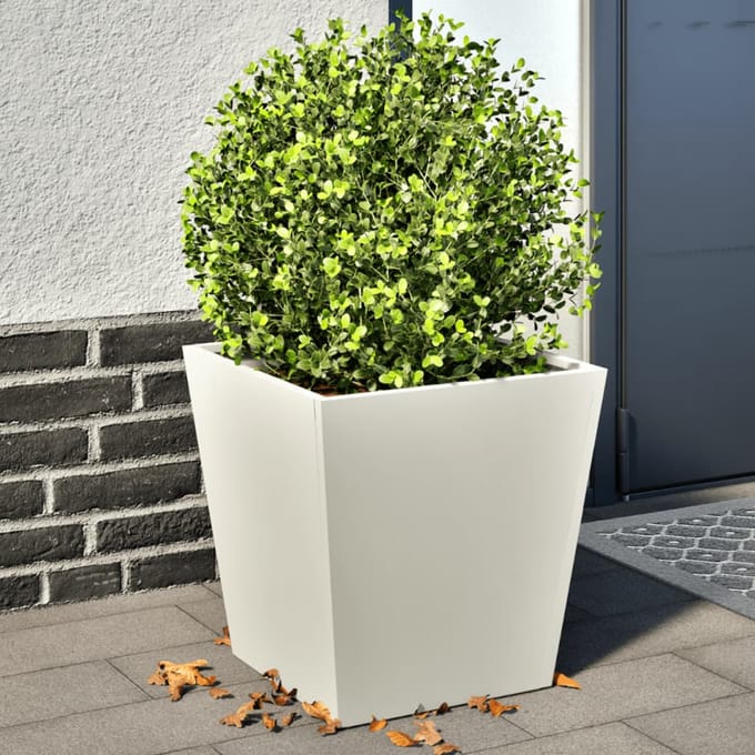 vidaXL - Plantenbakken - 2 - st - 40x40x40 - cm - staal - wit