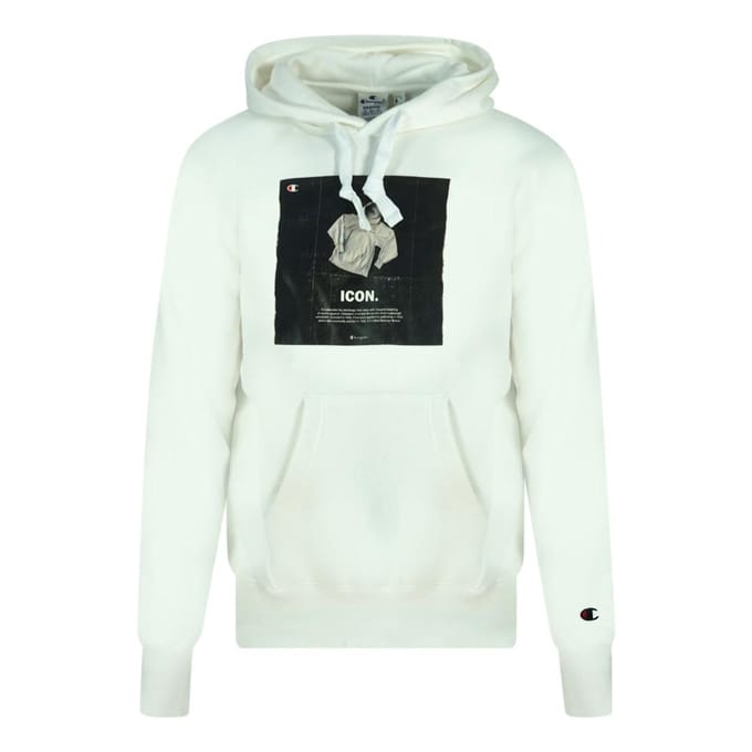 Champion Heren Icon Logo Hoodie (Wit)