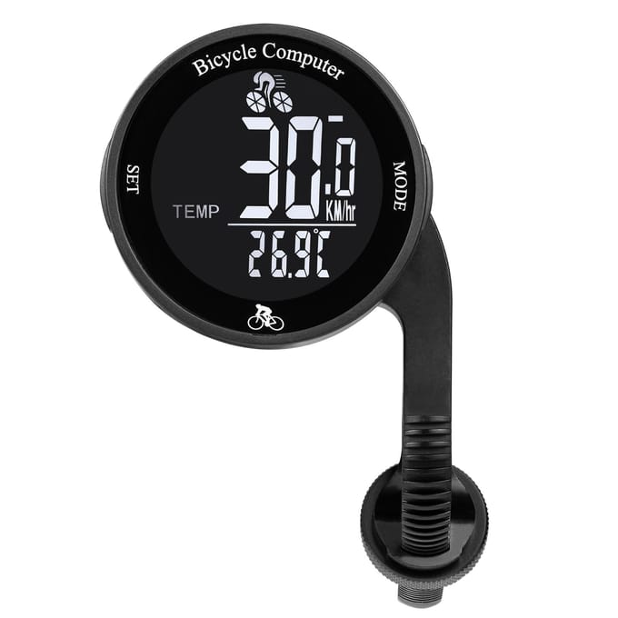 Draadloze fietscomputer Waterdichte fietskilometerteller Multifunctioneel LCD-scherm Fietssnelheidsmeter Black background wit/zwart