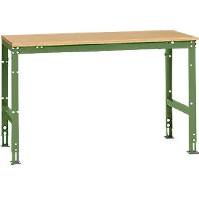 Manuflex basistafel UNIVERSAL Standaard, tafelblad multiplex, 1500 x 800, resedagroen