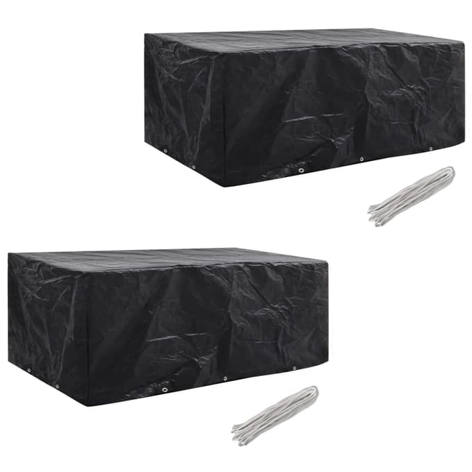 vidaXL - Tuinmeubelhoezen - poly - rattan - 2 - st - 8-persoons - 229x113 - cm