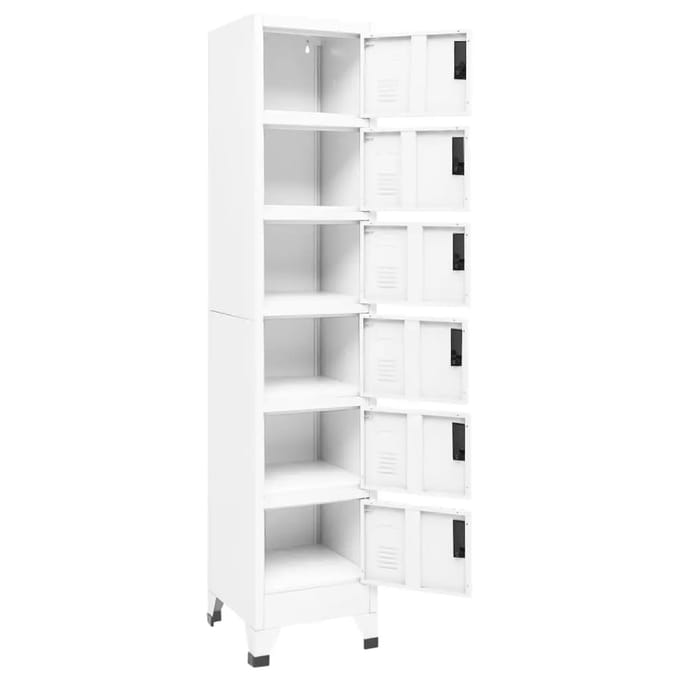 vidaXL - Lockerkast - 38x40x180 - cm - staal - wit