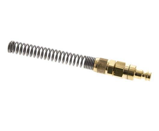 Messing DN 5 Luchtkoppeling Insteeknippel 6x8 mm Push-On Buigbescherming Double Shut-Off - CLP5-NPS-B-SV-6