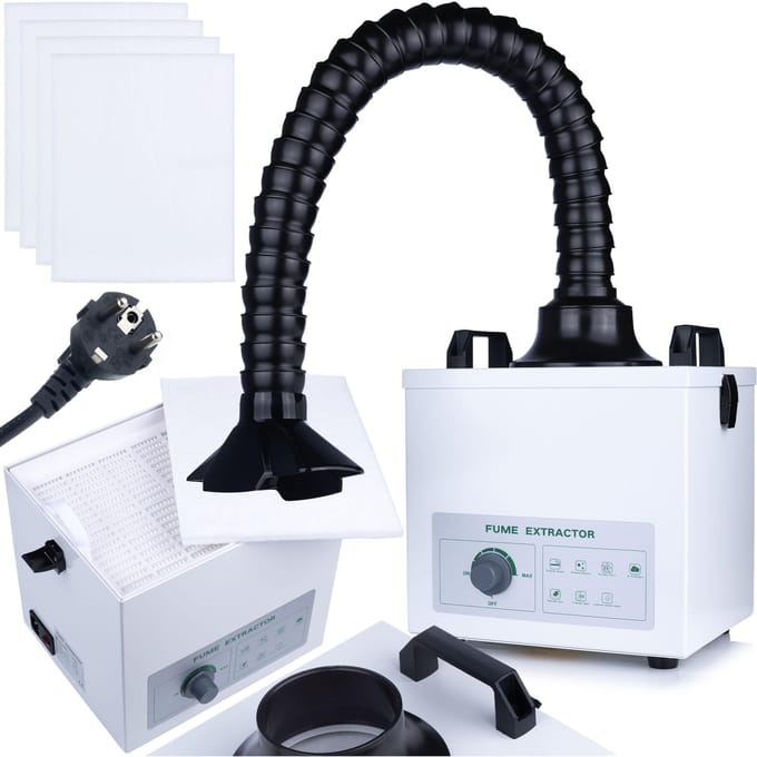 Rosfix Rookafzuiger XL100 ProFilter - 100 W, 200 M³/h - 3-Traps HEPA+Koolstoffilter, Zuigslang 77 cm