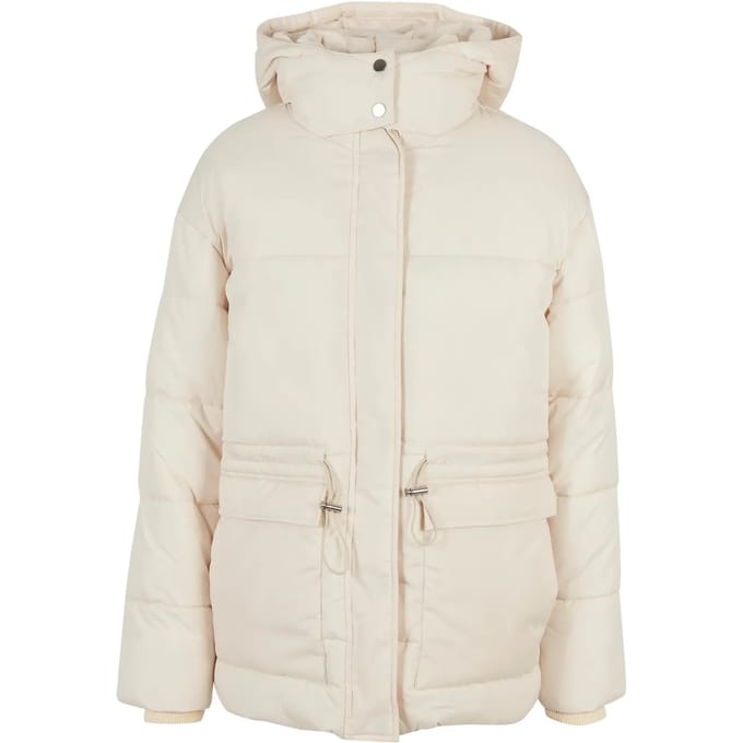 Urban Classics - Waisted Gewatteerd jack - M - Ivoorkleurig