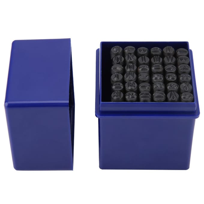 Kit d'outils de poinçonnage et de marquage de lettres et de chiffres en acier de 5 mm, 36 pièces/ensemble black