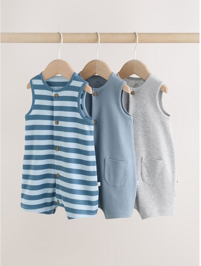 Next - Jongens - Hemdje jersey babyromper - Blauw