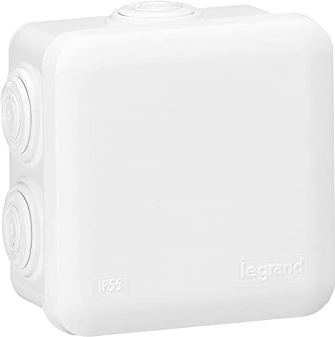 Aftakdoos 80 x 80 cm, waterdicht IP55, met 7 ingangen voor kabels