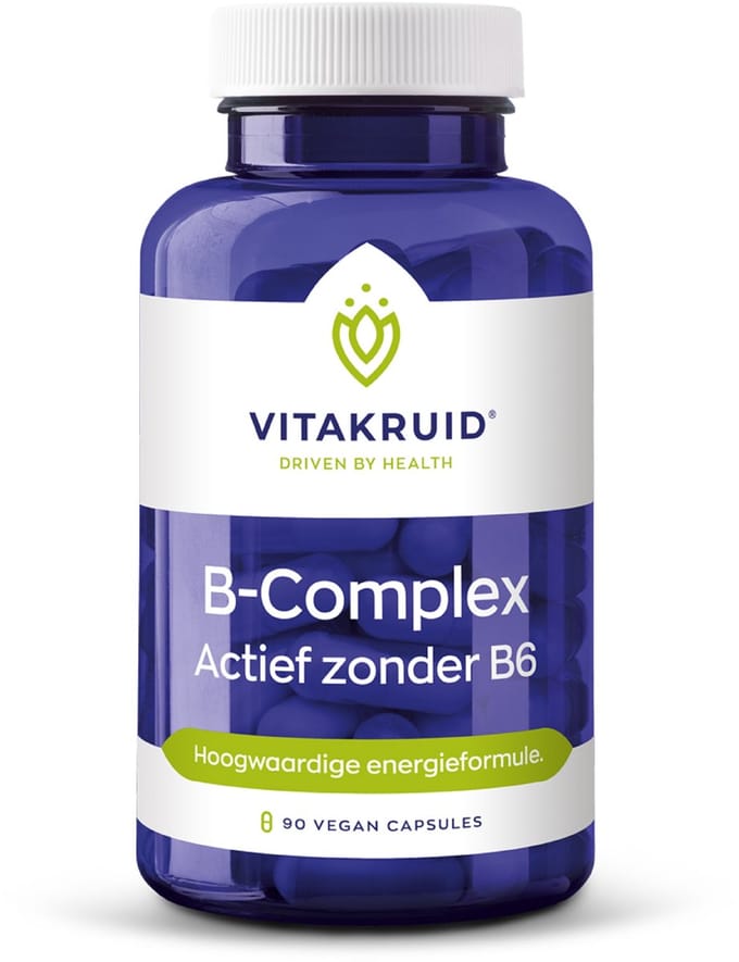 VitaKruid - B-complex Actief zonder B6 - 90 vcaps