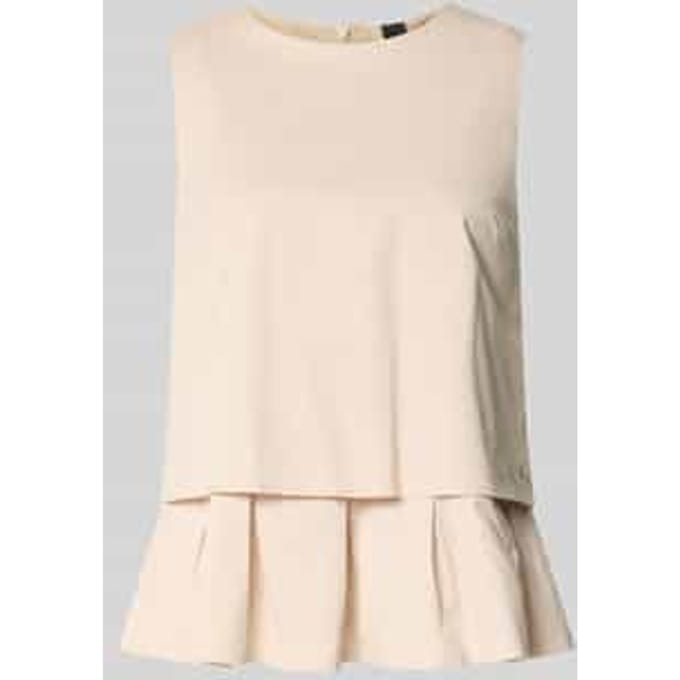 Blouses T-shirt met volantrand en ronde halsuitsnijding