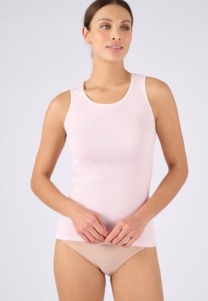 Damart - Fijn geribde tanktop Thermolactyl - Dames - Roze - 42-44 (M)