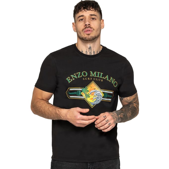 Enzo Milano | Heren Surf Club Print T-Shirt
