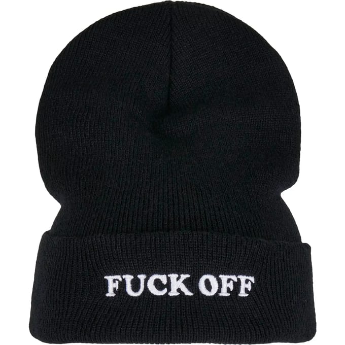 Mister Tee - Fuck Off Beanie Muts - Zwart/Wit