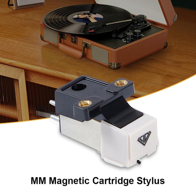 Stylet à cartouche magnétique de remplacement de haute précision, platine magnétique universelle pour phonographe blanc