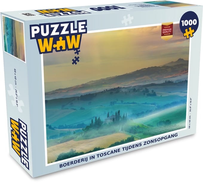 Puzzel Mist - Landschap - Berg - Toscane - Legpuzzel - Puzzel 1000 stukjes volwassenen