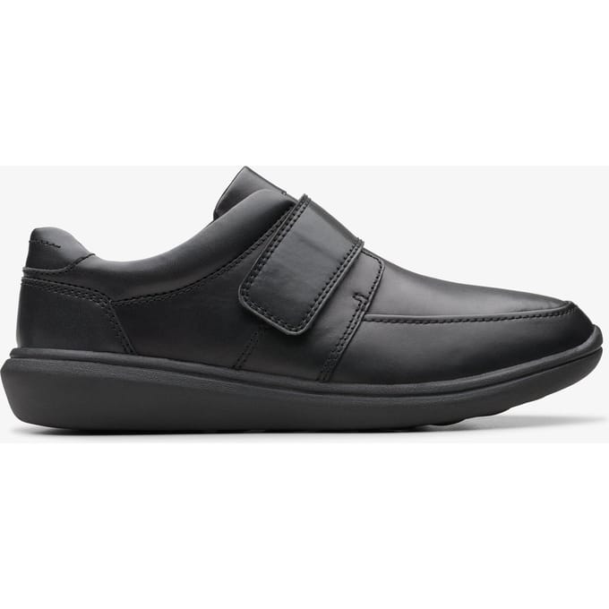 Watchet Strap Zwarte Leren Schoenen