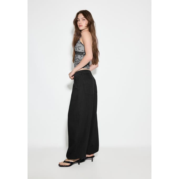 Stradivarius D72 Pofbroek jeans  ZWARTE DENIM WASSING 32