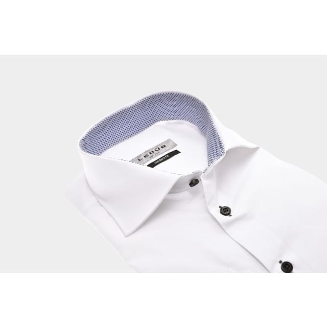 Ledûb Overhemd Dot Collar Contrast Wit / male