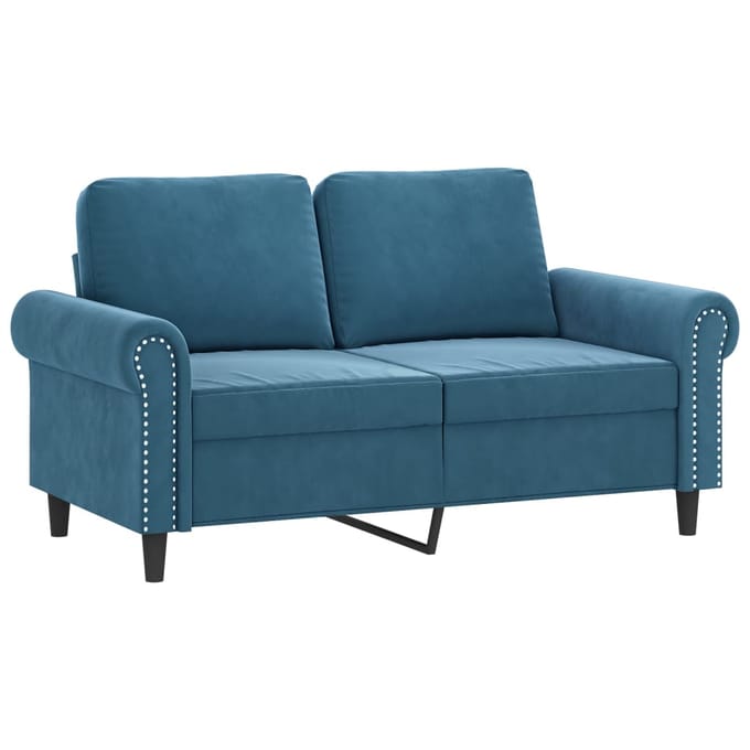 vidaXL - 2-delige - Loungeset - met - kussens - fluweel - blauw