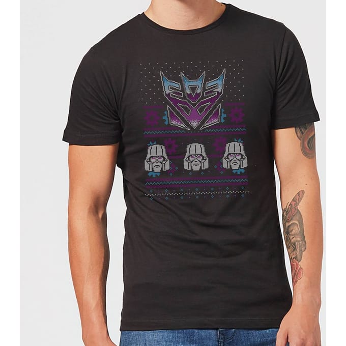 Decepticons Classic Ugly Knit Men's Christmas T-Shirt - Black - S