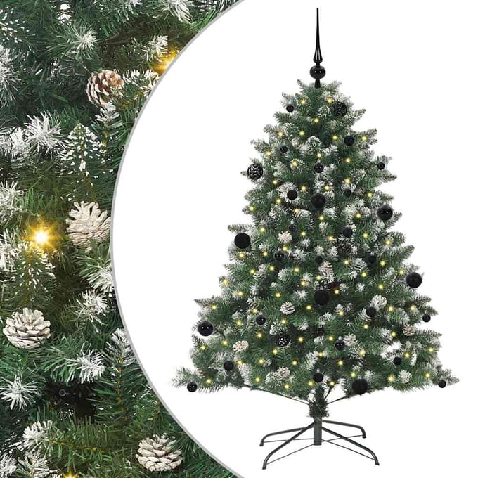 vidaXL - Kunstkerstboom - Groen - 150 - cm - PVC - en - Plastic - en - Staal
