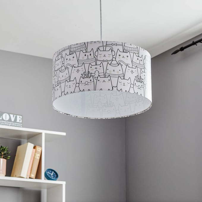 Maco Design Hanglamp Cats bedrukt met een kattenmotief