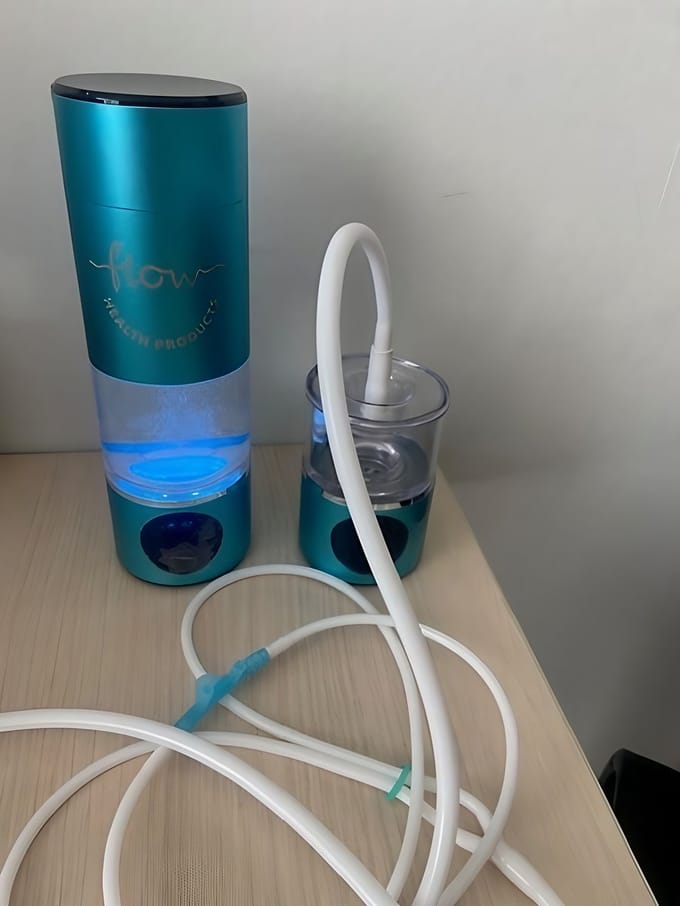 flow extreme waterstof generator met nasaal/neus inhalator module blauw