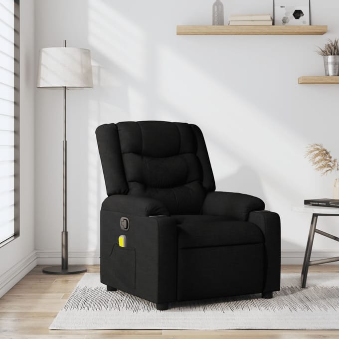 vidaXL - Massagestoel - met - zwarte - stof