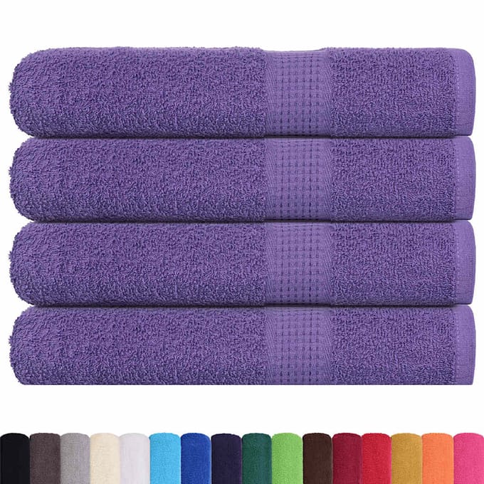 vidaXL - Handdoeken - FROGN - 4 - st - 100x200 - cm - 360 - g/m² - paars