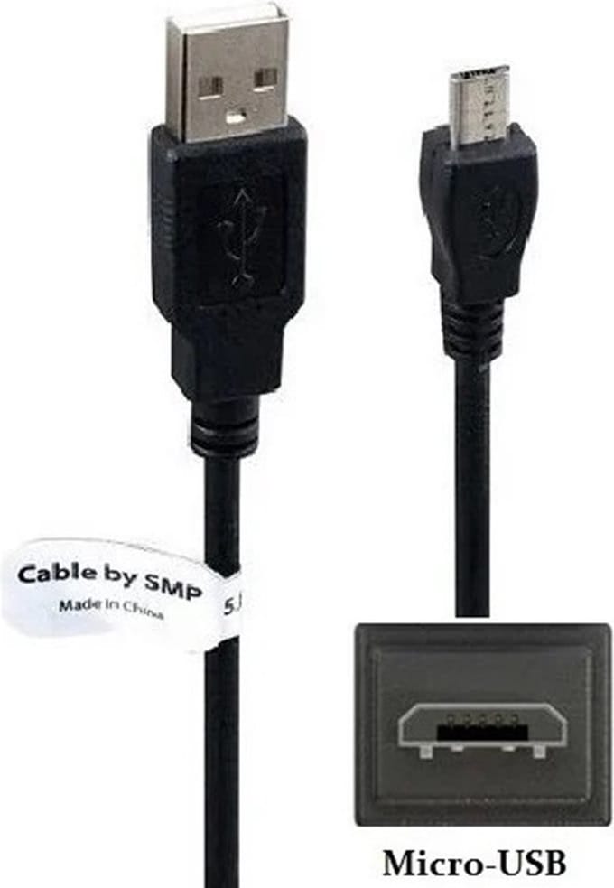 OneOne 0,8m Micro USB kabel. zwarte laadkabel. Stevig oplaadkabel snoer past op Canon EOS 250D, EOS 850D, EOS 90D, EOS M200, EOS M5, EOS M50, EOS M50 Mark II, EOS M6 camera