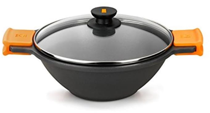 Efficiënte Wok met Glazen Deksel en Antiaanbaklaag