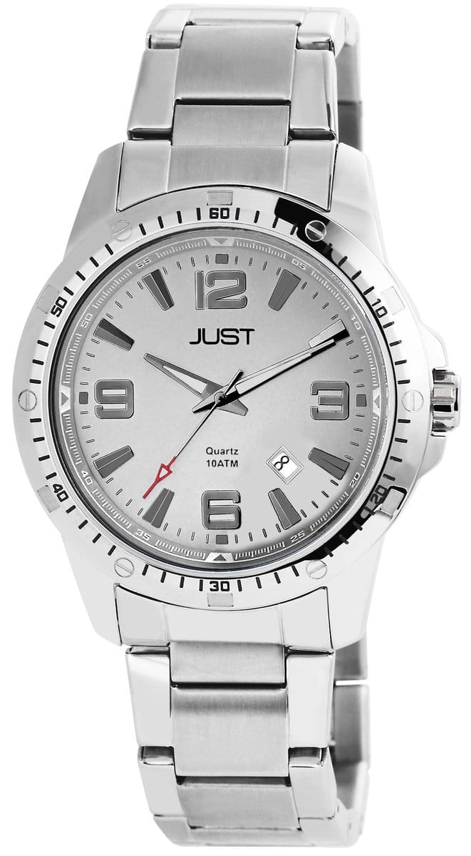 JUST herenhorloge roestvrij staal Colby, datumweergave