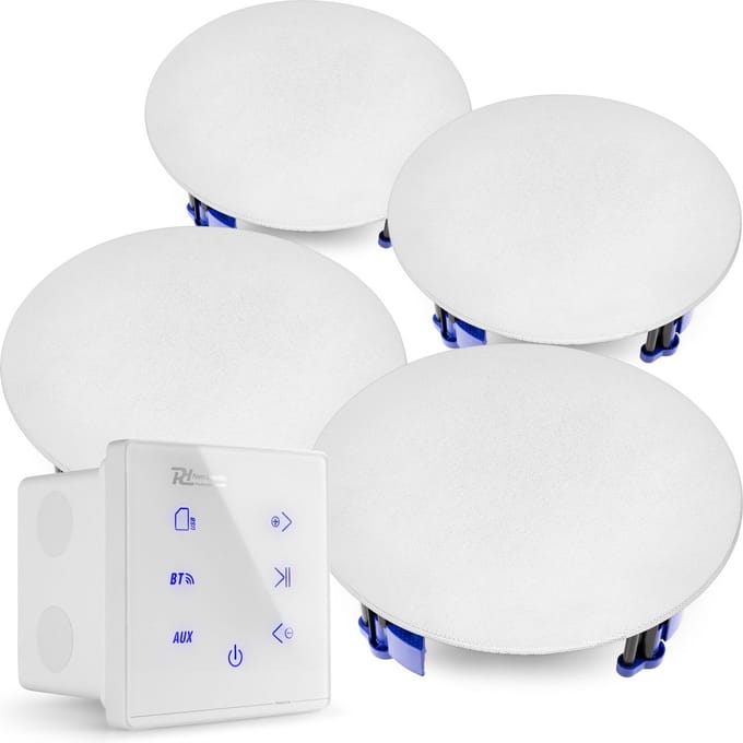 Inbouw versterker met 4 plafondspeakers - Power Dynamics Powerline A100WSet