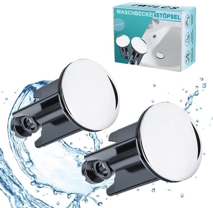 Dailygoody - Wastafel Stopper - Verchroomde Afvoerplug - Universele