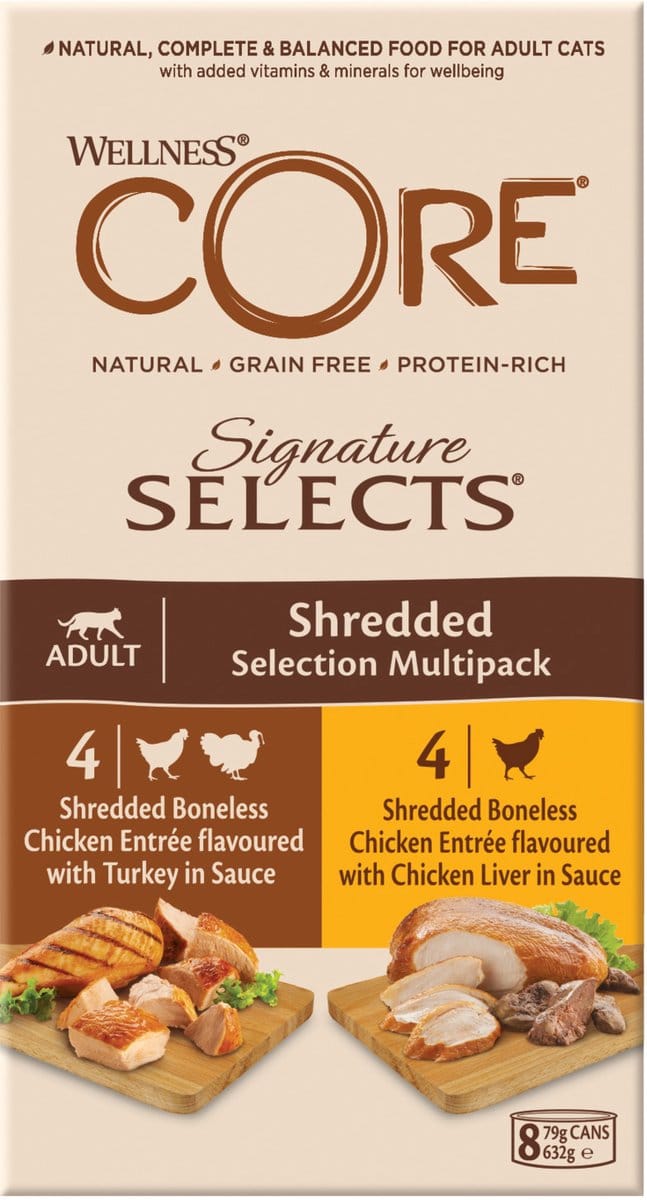 Wellness Core Signature Selects Shredded Multi-Pack - Katten natvoer -  8 x 79 g