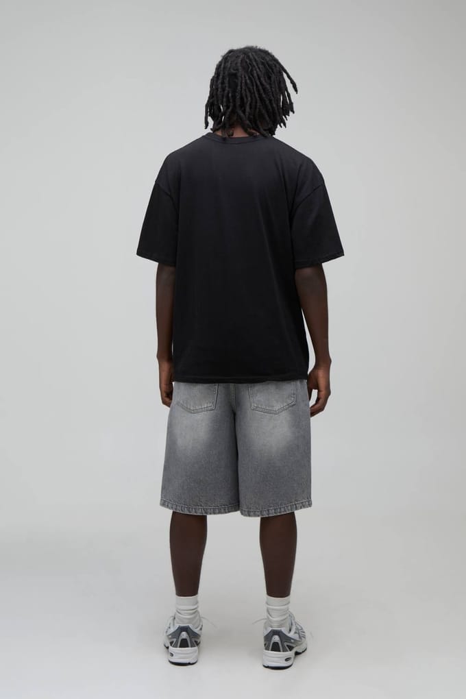 Oversized T-shirt Met Lone Star Beer Cowboy Licentie Print | Black | Size Medium