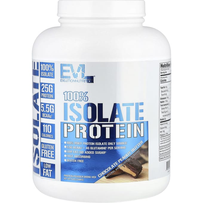 100% Wei-eiwit Isolaat, Chocolade Pindakaas Smaak, 2,268 kg(5 lbs)