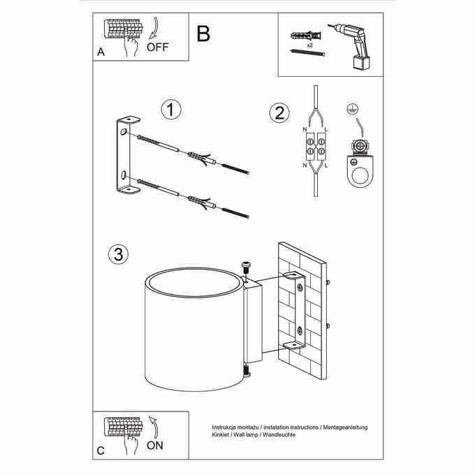Wandlamp Sollux Lighting Orbis 1