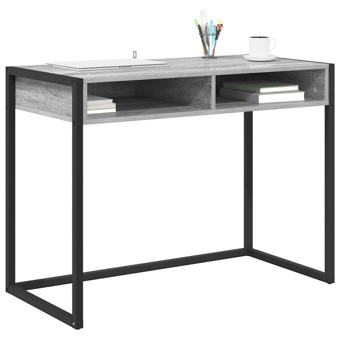 vidaXL - Bureau - Grijs - Sonoma - Bewerkt - hout - 100 - x - 50 - x - 75 - cm