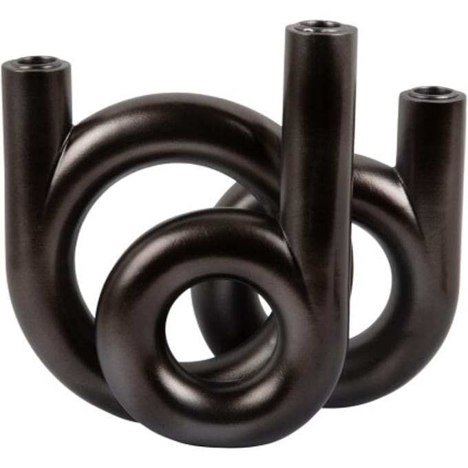 Present Time Kandelaar Rings Medium - Grijs - 18x12x20cm - Scandinavisch - Polyresin