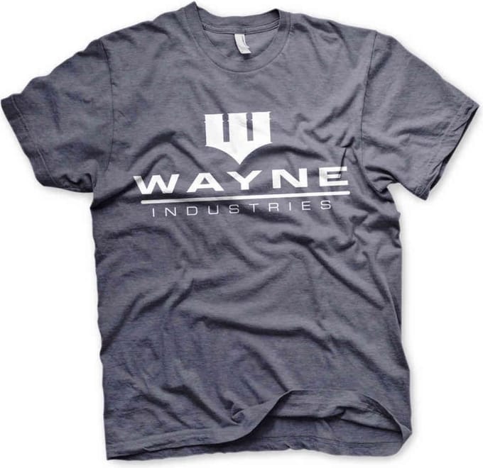 DC Comics Batman Heren Tshirt -S- Wayne Industries Logo Blauw