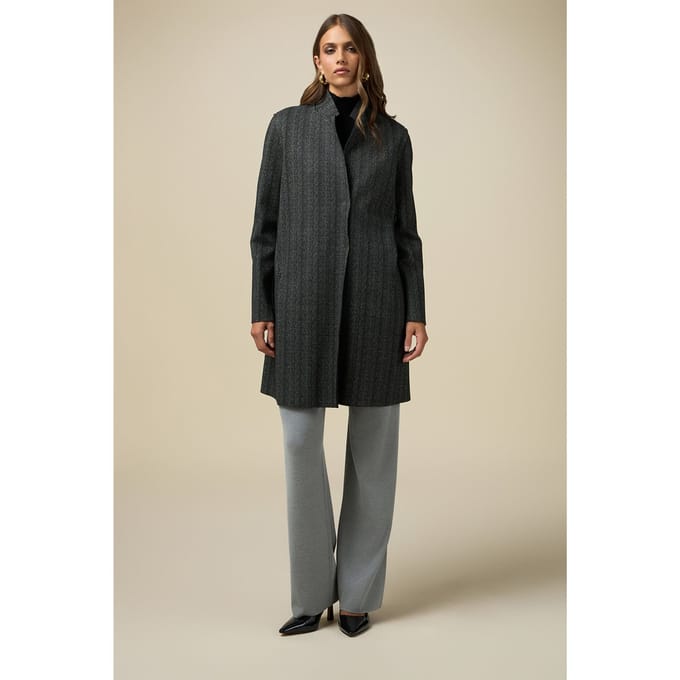 Oltre Double Fabric Mid-length Coat Grey Taglia: 40 | Cappotti monopetto Outlet | Donna | Grigio