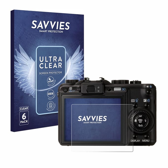 Savvies - Screenprotector voor Canon PowerShot G9 - Folie Beschermfolie transparant 6 Stuks