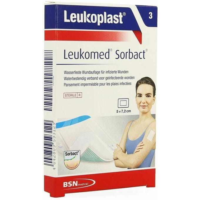 Leukomed Sorbact infection control 5 x 7.2cm 3 Stuks