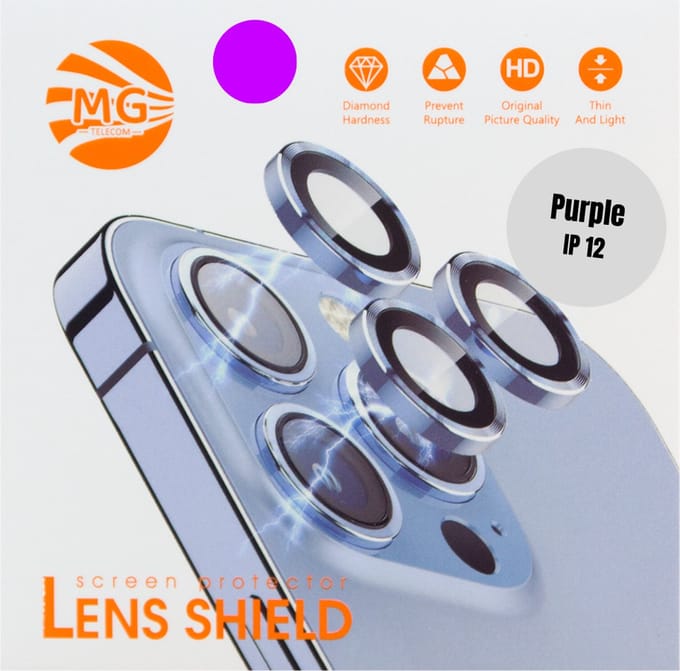Geschikt Voor iPhone 12 Camera Lens Protector - Paars - Eenvoudige Installatie - Camera Protector iPhone 12 - Roestvrij Staal - Gehard Glas - Screenprotector