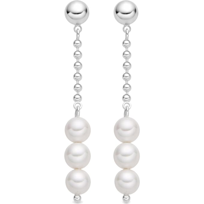 Luxenter oorbellen met witte parel zilver afwerking - Galdin