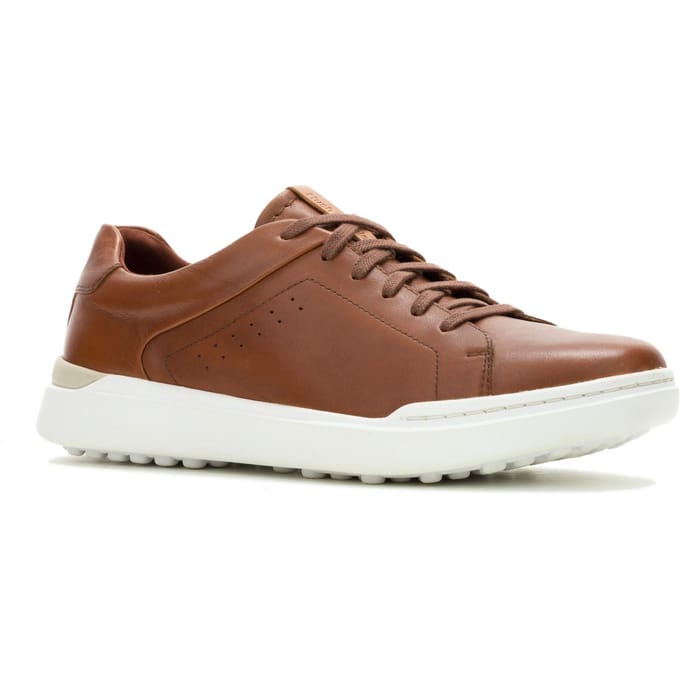 Hush Puppies Wes Leer Heren Cognac Sneakers