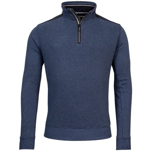 Baileys Trui Sweat Front Back 2-Tone Honeycomb Doubleface Interlock Deep Denim Blue / male